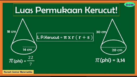 Cara Menghitung Luas Permukaan Dan Volume Kerucut Rumus Dan Contoh ...