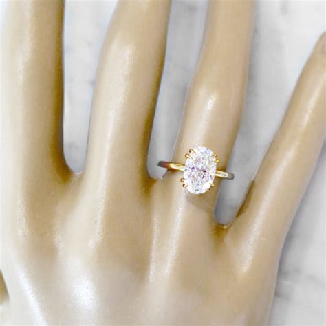 Jessa Thin Oval Diamond Solitaire in Yellow Gold – Unique Engagement Rings NYC | Custom Jewelry ...