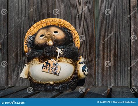 Japanese Raccoon Dog Statue in Shirakawa-go Editorial Stock Image - Image of famous, porcelain ...