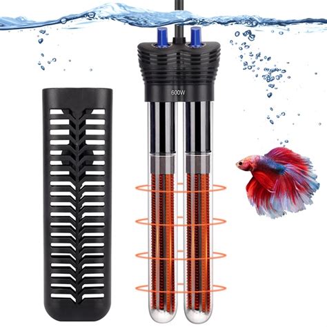 fishkeeper 600W/800W Aquarium Heater for 60-220 Gallon, Double Tube ...