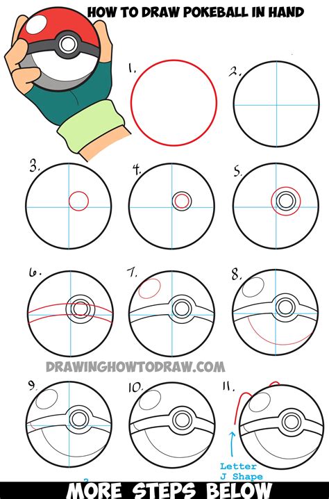 How to Draw Pokeball in Ash's Hand Step by Step Pokemon Drawing ...