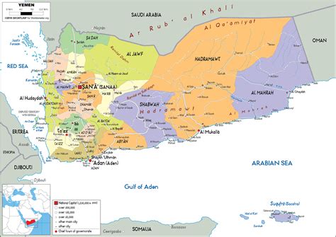 Large size Political Map of Yemen - Worldometer