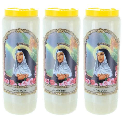 Set of 3 Novena candles Saint Rita 17,5cm - Novena candles