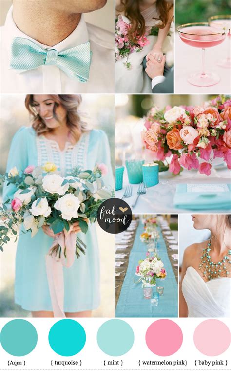 pink and turquoise wedding ideas Cheerful Duo