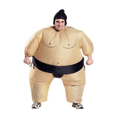 Carnival Halloween Inflatable Sumo Wrestler Fancy Dress Costume Cosplay Fat Suit Hen Stag Night ...