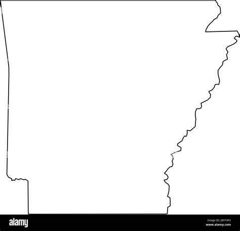 Arkansas, state of USA - solid black outline map of country area ...