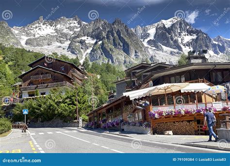 Entreves Courmayeur, a Beautiful Village with New Monte Bianco Skyway Editorial Stock Image ...