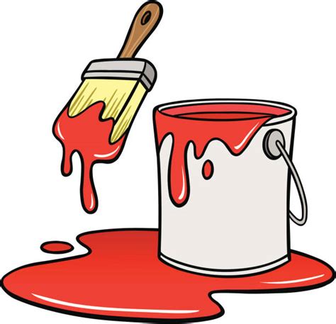 Royalty Free Cartoon Of A Paint Bucket Clip Art, Vector Images & Illustrations - iStock