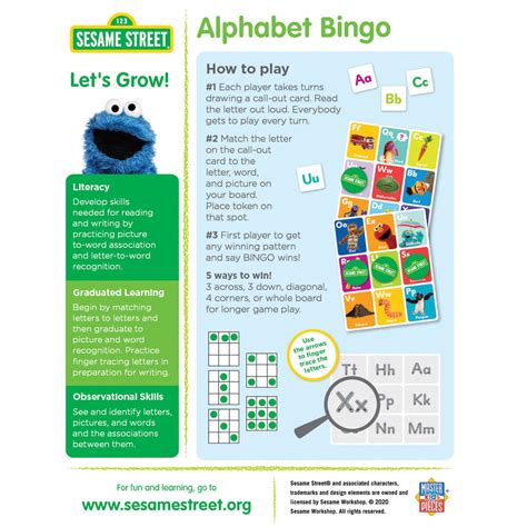 Sesame Street Alphabet Bingo Game | MasterPieces – MasterPieces Puzzle Company INC