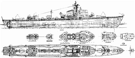 Öland-class destroyer Blueprint - Download free blueprint for 3D modeling