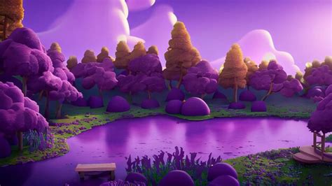 Premium AI Image | purple color nature park