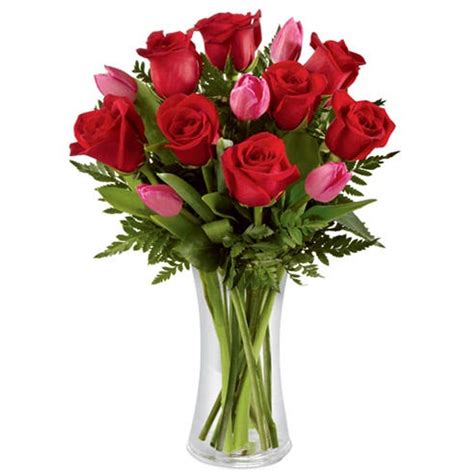 Red Roses Pink Tulips | Send Flower Bouquet | Online Florist Manila