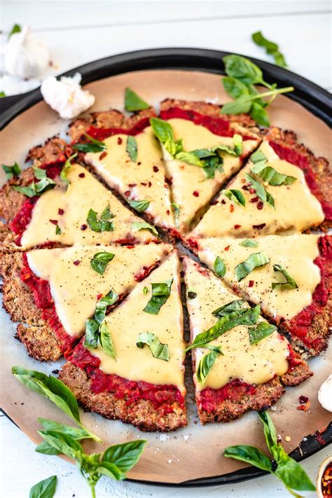 Vegan Cauliflower Pizza Crust Recipe - healthy + gluten-free | Two Spoons