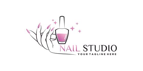 Nail polish or nail studio logo design with creative element and unique concept Premium Vector ...