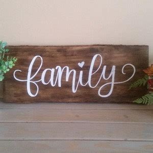 Family Sign/rustic Sign/rustic Home Decor/calligraphy - Etsy