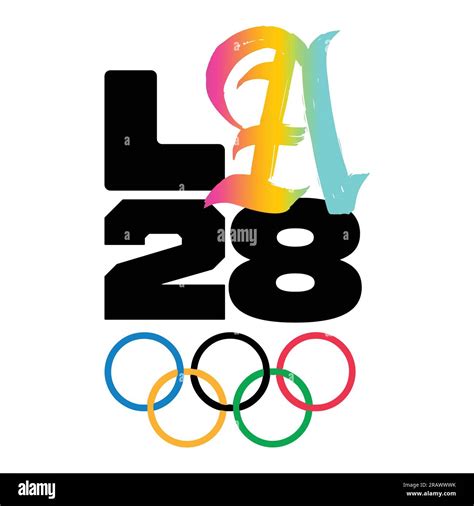 Los Angeles 2028 Colorful Logo Summer Olympics 2028 in USA and White ...