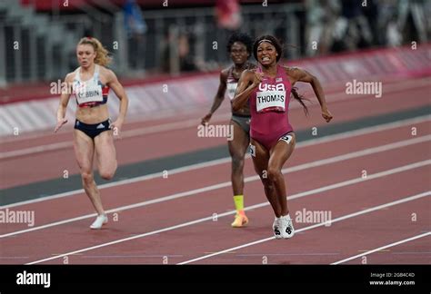 August 2, 2021: Gabrielle Thomas during 200 meter for women at the Tokyo Olympics, Tokyo Olympic ...