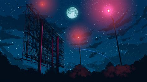 Anime-style night sky [3840x2160] (Uncropped ~6K version link in comment) : r/wallpaper