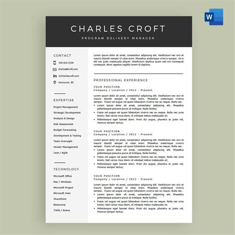 Microsoft Word Resumes Templates - Best Template Ideas