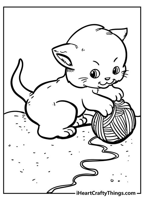 Cute Simple Cat Coloring Pages