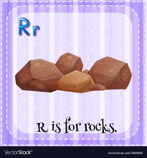 A letter r for rocks Royalty Free Vector Image