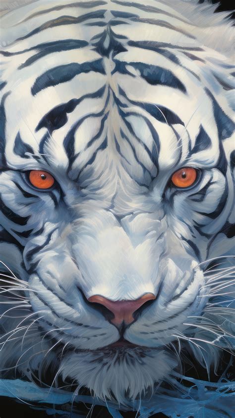 White Tiger Art 4K #7001l Wallpaper iPhone Phone