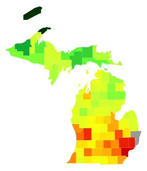 Michigan Population Density Map