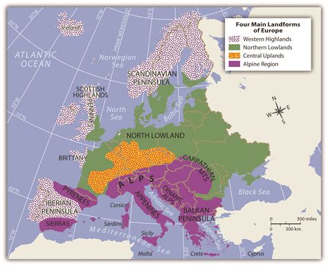 Europe Peninsulas Map