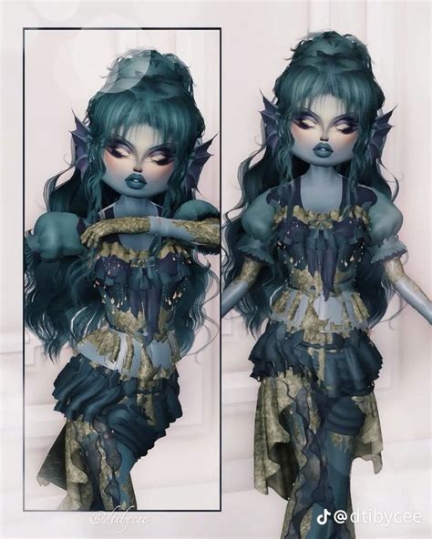 dti outfit idea goblins , fantasy , disney , sirens/mermaids in 2024 | Dress to impress ...