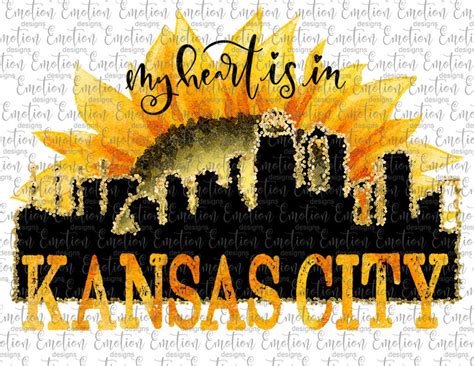 Kansas City Cityscape Sunflower PNG, Clipart, Instant Download, Sublimation Graphics - Etsy