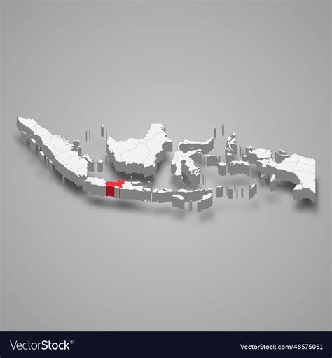 Central java province location indonesia 3d map Vector Image