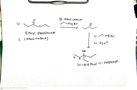 [Solved] 5. Draw the reaction of conversion of ethyl propionate into ...