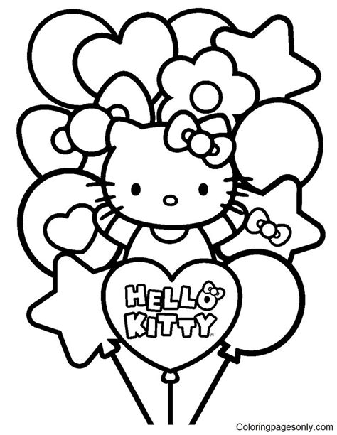 Adorable Hello Kitty in 2024 | Hello kitty colouring pages, Hello kitty ...