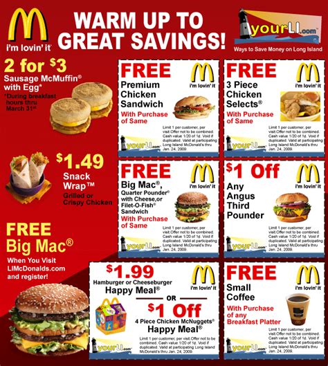 Free Printable Fast Food Coupons