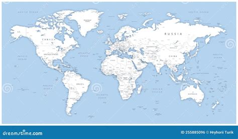 Detailed World Map - Vector Illustration. Highly Detailed World Map Stock Vector - Illustration ...