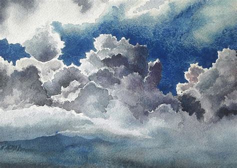 August Clouds by Helen Klebesadel (Watercolor Painting) | Watercolor ...