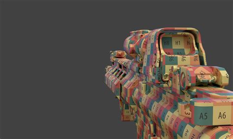 Low Poly Rifle With Parts - 3D Model by samsimsom