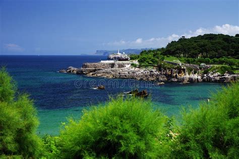 Cantabrian Coast in Santander, the Bay of Biscay, Atlantic Ocean, Spain Stock Image - Image of ...