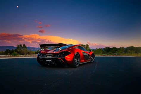 red and black sports car sports car #McLaren McLaren P1 #1080P # ...