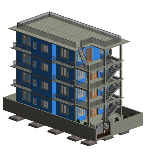 4 Storey Residential Building Design