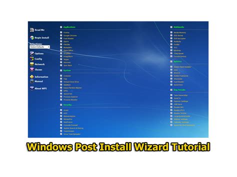 Windows Post Install Wizard Tutorial