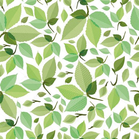 Seamless green leaves pattern, green foliage without gradient for printing — Stock Vector ...