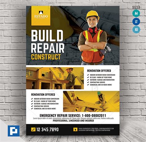 Construction and Building Company Flyer - PSDPixel