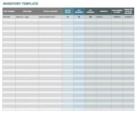 Pantry Inventory Sheet ~ Excel Templates