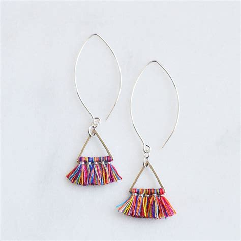 Colorful Dangle Earrings, Bright Tassel Earrings - Jewels by Trish