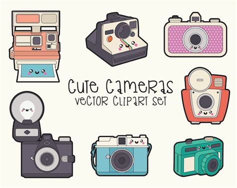 Premium Vector Clipart Kawaii Camera Clipart Kawaii | Etsy