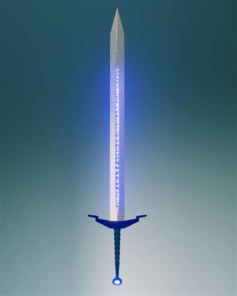 Glowing sword with runes 3D model | CGTrader