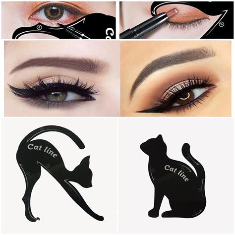 2 In 1 Cat Eyeliner Stencil Multifunction Eye Stencil Cat Eyeliner ...