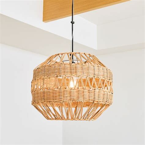 Rattan Weave Pendant (18"–28") | West Elm