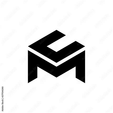 LETTER LOGO CM BLACK AND WHITE Stock Vector | Adobe Stock